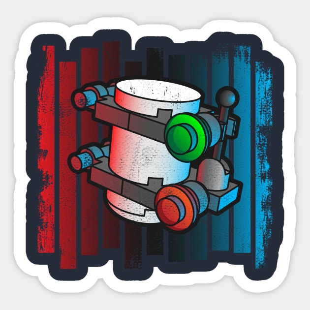 Minikit Red vs Blue Sticker by Dallen Powell Designs 